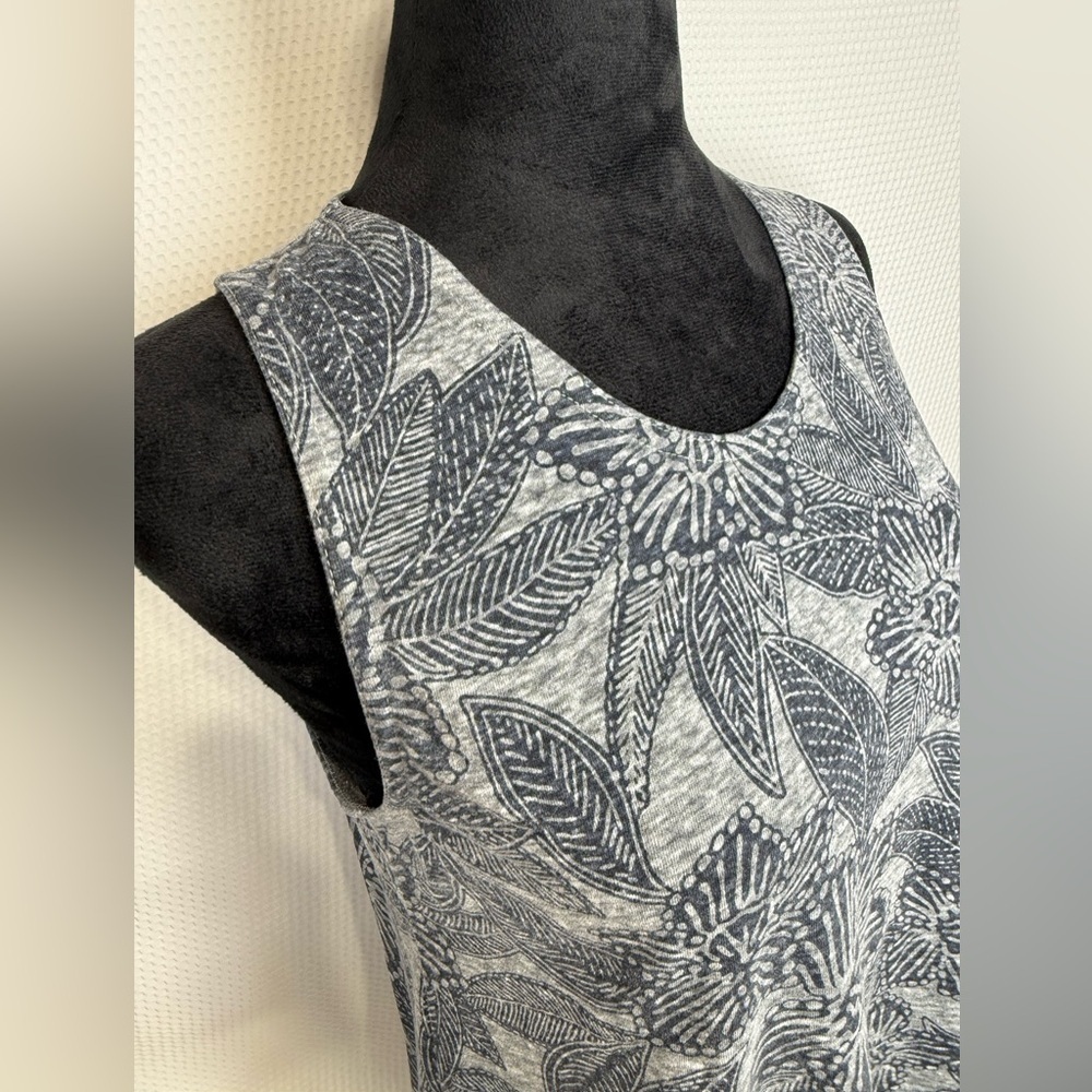 J. Crew Floral Tank Top Gray Navy Sleeveless Blouse Size Small Casual Summer - Picture 4 of 10